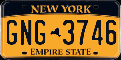 NY license plate GNG3746