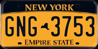 NY license plate GNG3753