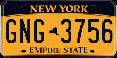 NY license plate GNG3756