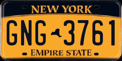 NY license plate GNG3761