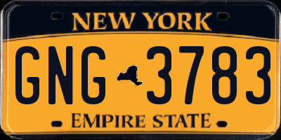 NY license plate GNG3783