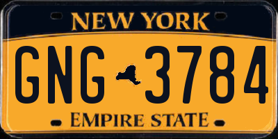 NY license plate GNG3784