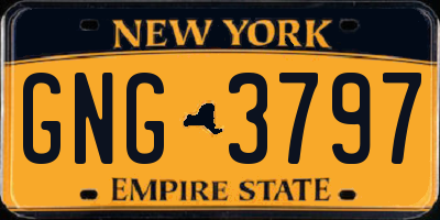 NY license plate GNG3797