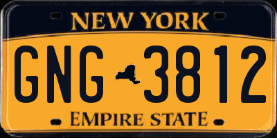 NY license plate GNG3812