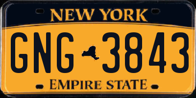 NY license plate GNG3843