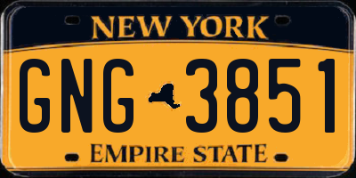 NY license plate GNG3851