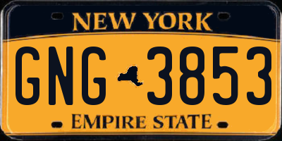 NY license plate GNG3853