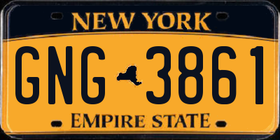 NY license plate GNG3861