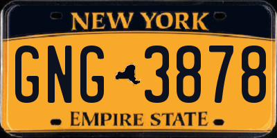 NY license plate GNG3878