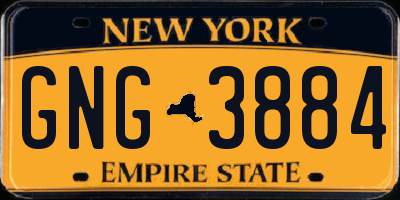 NY license plate GNG3884