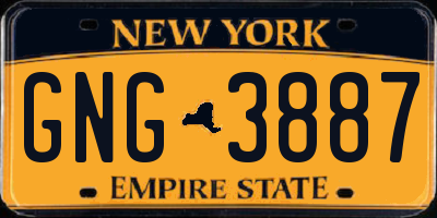 NY license plate GNG3887