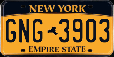 NY license plate GNG3903