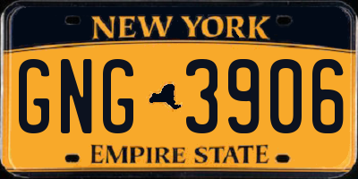 NY license plate GNG3906