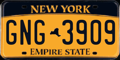 NY license plate GNG3909