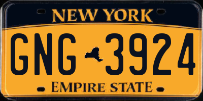 NY license plate GNG3924
