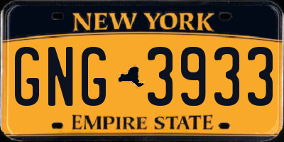 NY license plate GNG3933
