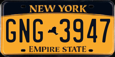 NY license plate GNG3947
