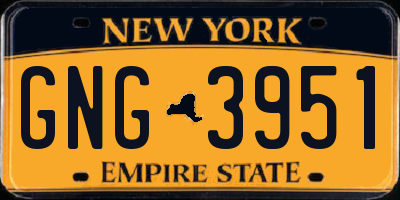 NY license plate GNG3951