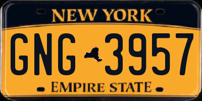 NY license plate GNG3957