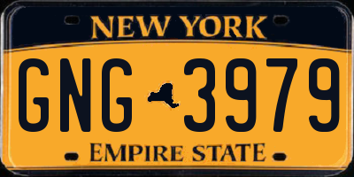 NY license plate GNG3979