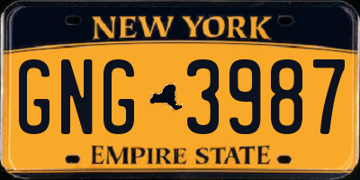 NY license plate GNG3987