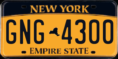 NY license plate GNG4300