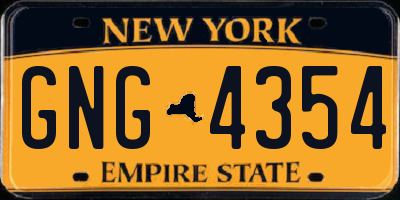 NY license plate GNG4354
