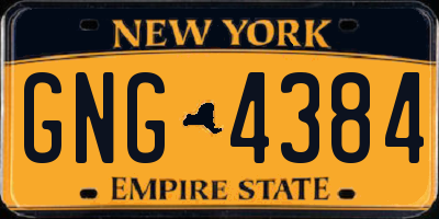 NY license plate GNG4384