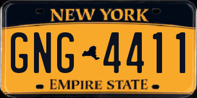 NY license plate GNG4411