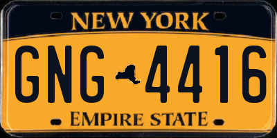 NY license plate GNG4416