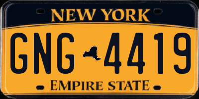 NY license plate GNG4419