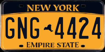 NY license plate GNG4424
