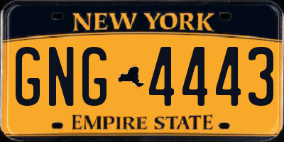 NY license plate GNG4443