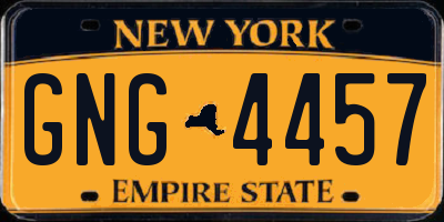 NY license plate GNG4457