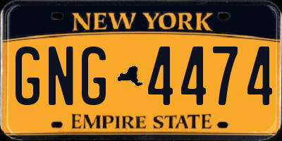 NY license plate GNG4474