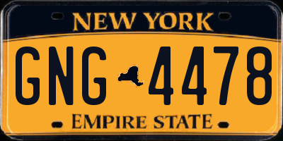 NY license plate GNG4478
