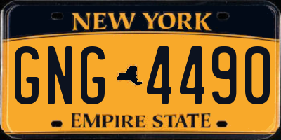NY license plate GNG4490
