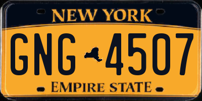 NY license plate GNG4507
