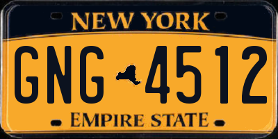 NY license plate GNG4512