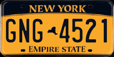NY license plate GNG4521