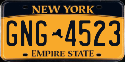 NY license plate GNG4523
