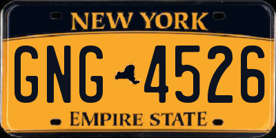 NY license plate GNG4526