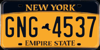 NY license plate GNG4537
