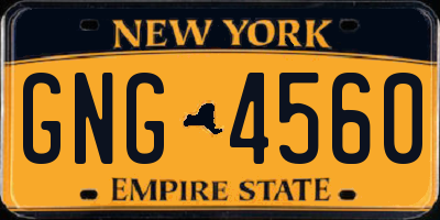 NY license plate GNG4560