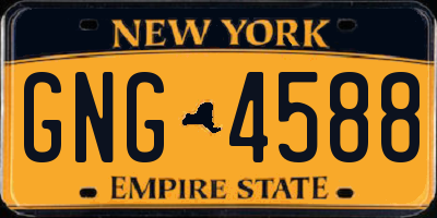 NY license plate GNG4588