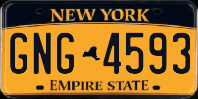 NY license plate GNG4593
