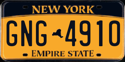 NY license plate GNG4910