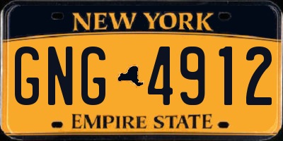 NY license plate GNG4912
