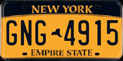 NY license plate GNG4915