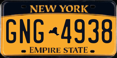 NY license plate GNG4938